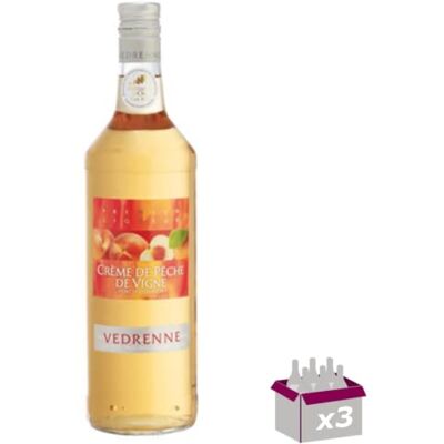Wine And More Lot de 3 Vedrenne Crème de pêche de vigne 15° 1L - Publicité Wine And More Lot de 3 Vedrenne Crème de pêche de vigne 15° 1L - Publicité