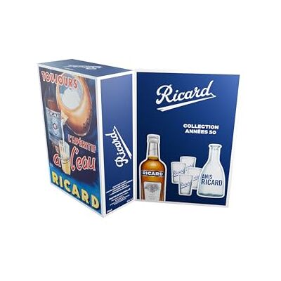 RICARD Coffret Pastis de Marseille Années 50 Apéritif anisé – 45%, 70cl - Publicité RICARD Coffret Pastis de Marseille Années 50 Apéritif anisé – 45%, 70cl - Publicité