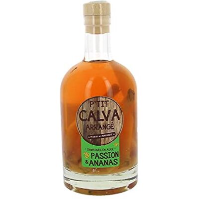 Par Faim De Normandie P'tit Calva Calvados arrangé Tropique en Auge passion et ananas 50cl 26% Made in Calvados - Publicité Par Faim De Normandie P'tit Calva Calvados arrangé Tropique en Auge passion et ananas 50cl 26% Made in Calvados - Publicité