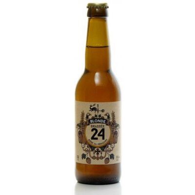 Brasserie artisanale de Sarlat Bière brassée 24 blonde 33cl - Publicité Brasserie artisanale de Sarlat Bière brassée 24 blonde 33cl - Publicité