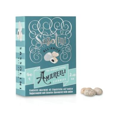 Amarelli Sassolini à l'Anis 60 gr Liqurizia - Publicité Amarelli Sassolini à l'Anis 60 gr Liqurizia - Publicité