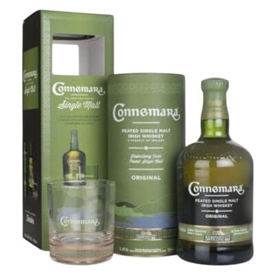 Connemara Original Peated Single Malt, Coffret avec 1 Verre, Whisky Irlandais 40% - Publicité Connemara Original Peated Single Malt, Coffret avec 1 Verre, Whisky Irlandais 40% - Publicité