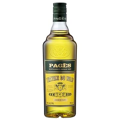 PAGES Liqueur Verveine du Velay Gold PAGÈS 40% 70cl - Publicité PAGES Liqueur Verveine du Velay Gold PAGÈS 40% 70cl - Publicité