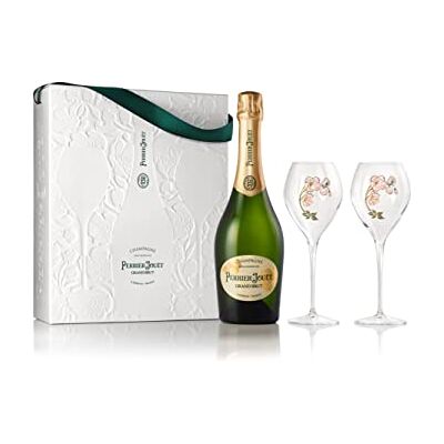 Perrier Jouet Perrier-Jouët Champagne Grand Brut 12,5% Vol. 0,75l in Giftbox with 2 glasses - Publicité Perrier Jouet Perrier-Jouët Champagne Grand Brut 12,5% Vol. 0,75l in Giftbox with 2 glasses - Publicité