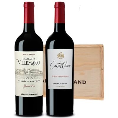 GÉRARD BERTRAND Coffret Château de Villemajou Grand Vin rouge et Castellum AOP Boutenac, bio et biodynamique (AB, Demeter), Syrah, Carignan, Grenache Noir, Mourvèdre, Merlot, garde 8-12 ans, 2x75cl - Publicité GÉRARD BERTRAND Coffret Château de Villemajou Grand Vin rouge et Castellum AOP Boutenac, bio et biodynamique (AB, Demeter), Syrah, Carignan, Grenache Noir, Mourvèdre, Merlot, garde 8-12 ans, 2x75cl - Publicité