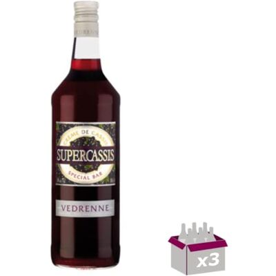Wine And More Lot de 3 Vedrenne Crème de cassis Supercassis 15° 1L - Publicité Wine And More Lot de 3 Vedrenne Crème de cassis Supercassis 15° 1L - Publicité