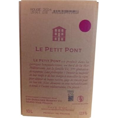 VINACCUS Pays d'oc reserve rouge 12,5%, "le petit pont", 10 litres. Publicité VINACCUS Pays d'oc reserve rouge 12,5%, "le petit pont", 10 litres. Publicité