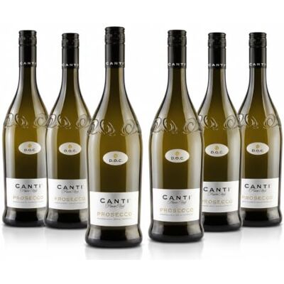 Canti Prosecco D.O.C. Frizzante Stelvin Vin Petillant Italien 6 Bouteilles x 75 cl - Publicité Canti Prosecco D.O.C. Frizzante Stelvin Vin Petillant Italien 6 Bouteilles x 75 cl - Publicité