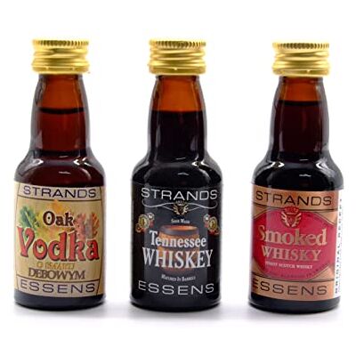 AlcoFermBrew Oak Vodka + Smoked Whisky + Tennessee Whisky 3x25 ml sans alcool Essence de Vodka Arôme pour gâteau - Publicité AlcoFermBrew Oak Vodka + Smoked Whisky + Tennessee Whisky 3x25 ml sans alcool Essence de Vodka Arôme pour gâteau - Publicité