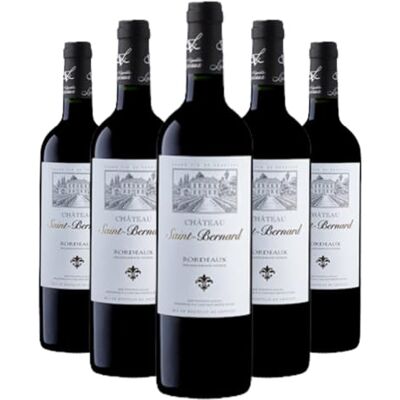 Château Saint Bernard Bordeaux Supérieur, Vin Rouge, 75 cl, Lot de 6 Bouteilles, Millésime 2018 - Publicité Château Saint Bernard Bordeaux Supérieur, Vin Rouge, 75 cl, Lot de 6 Bouteilles, Millésime 2018 - Publicité