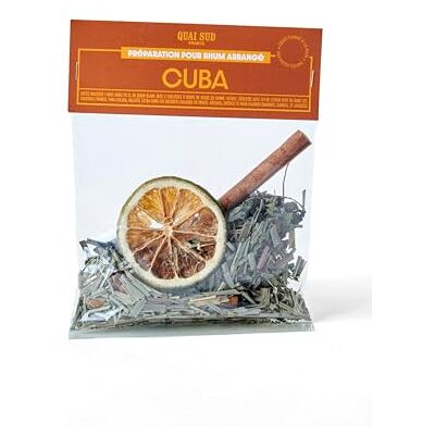 QUAI SUD MÉLANGE CUBA (fèves de cacao cannelle) SACHET DOSE 30 g pour 70 cl de rhum - Publicité QUAI SUD MÉLANGE CUBA (fèves de cacao cannelle) SACHET DOSE 30 g pour 70 cl de rhum - Publicité