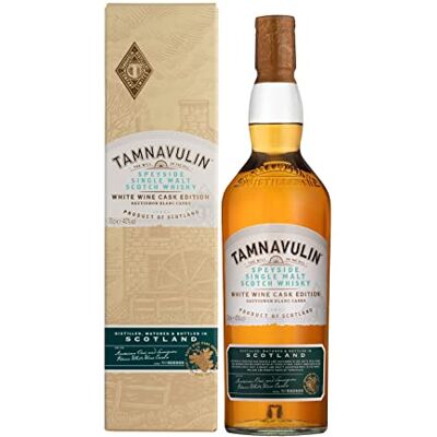 Tamnavulin White Wine Cask Sauvignon Blanc Single Malt Whisky Notes de Miel & Pommes A déguster sec 40% Alcool Origine : Ecosse/Speyside 70 cl - Publicité Tamnavulin White Wine Cask Sauvignon Blanc Single Malt Whisky Notes de Miel & Pommes A déguster sec 40% Alcool Origine : Ecosse/Speyside 70 cl - Publicité