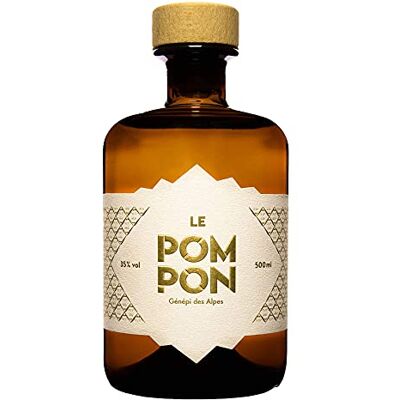 Le Pompon Génépi liqueur artisanale française 50cl 35% - Publicité Le Pompon Génépi liqueur artisanale française 50cl 35% - Publicité