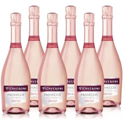 VILAVERONI Prosecco Rosé DOC Brut Vin Pétillant Rosé Italien Lot de 6 bouteilles x 75cl - Publicité VILAVERONI Prosecco Rosé DOC Brut Vin Pétillant Rosé Italien Lot de 6 bouteilles x 75cl - Publicité