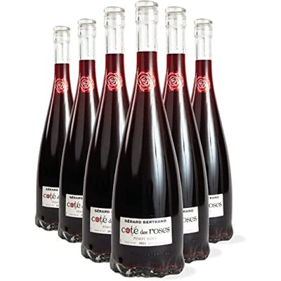 GÉRARD BERTRAND Cote des Roses Pinot Noir Vin Rouge IGP Pays d’Oc – Bouteille Design Rose – 6x75cl – - Publicité GÉRARD BERTRAND Cote des Roses Pinot Noir Vin Rouge IGP Pays d’Oc – Bouteille Design Rose – 6x75cl – - Publicité