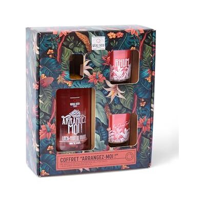 QUAI SUD Coffret rhum arrangez-moi avec 2 verres (Litchi Fruit du Dragon) - Publicité QUAI SUD Coffret rhum arrangez-moi avec 2 verres (Litchi Fruit du Dragon) - Publicité