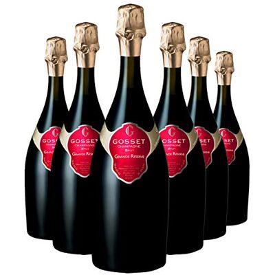 Gosset Champagne Grande Réserve x6 Champagne AOC - Publicité Gosset Champagne Grande Réserve x6 Champagne AOC - Publicité