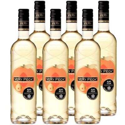 VeRy Pech' Vin Blanc à la Pêche Boisson aromatisée à Base de vin Lot de 6 bouteilles x 75 cl - Publicité VeRy Pech' Vin Blanc à la Pêche Boisson aromatisée à Base de vin Lot de 6 bouteilles x 75 cl - Publicité
