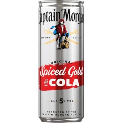 Captain Morgan Original Spiced Gold & Cola 5% Vol. 12x0,25l Dosen - Publicité Captain Morgan Original Spiced Gold & Cola 5% Vol. 12x0,25l Dosen - Publicité