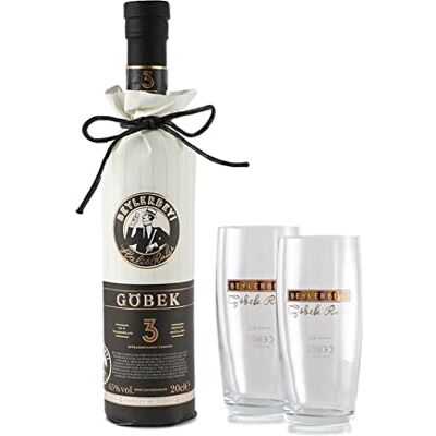 Beylerbeyi Lot de 1 Bouteille de Göbek Raki de 70cl + 2 Verres à Raki Eau de Vie Turque Aromatisée à l'Anis 100% Raisins Frais Sans Sucres Ajoutés - Publicité Beylerbeyi Lot de 1 Bouteille de Göbek Raki de 70cl + 2 Verres à Raki Eau de Vie Turque Aromatisée à l'Anis 100% Raisins Frais Sans Sucres Ajoutés - Publicité