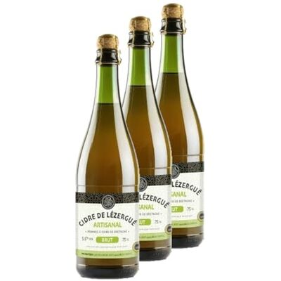 Les Celliers de l'Odet Lot 3x Cidre de Lézergué artisanal brut Bouteille 750ml - Publicité Les Celliers de l'Odet Lot 3x Cidre de Lézergué artisanal brut Bouteille 750ml - Publicité