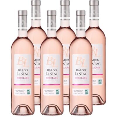 BARON DE LESTAC AOP Bordeaux Vin Rosé Terra Vitis Lot De 6 Bouteilles X 75cl - Publicité BARON DE LESTAC AOP Bordeaux Vin Rosé Terra Vitis Lot De 6 Bouteilles X 75cl - Publicité