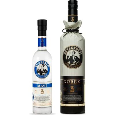 Beylerbeyi Lot Raki Göbek 70cl + Mavi 35cl Eau de Vie Turque Aromatisée à l'Anis 100% Raisins Frais Sans Sucres Ajoutés Triple Distillation Volume d'Alcool 45% - Publicité Beylerbeyi Lot Raki Göbek 70cl + Mavi 35cl Eau de Vie Turque Aromatisée à l'Anis 100% Raisins Frais Sans Sucres Ajoutés Triple Distillation Volume d'Alcool 45% - Publicité