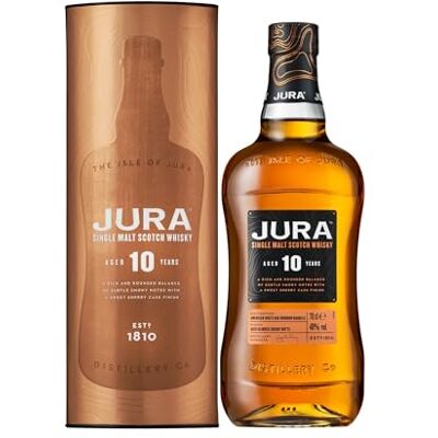 Jura 10 ans Whisky Single Malt Notes de Chocolat Noir & Café Moulu Origine : Écosse/ 40% Alcool 70 cl - Publicité Jura 10 ans Whisky Single Malt Notes de Chocolat Noir & Café Moulu Origine : Écosse/ 40% Alcool 70 cl - Publicité