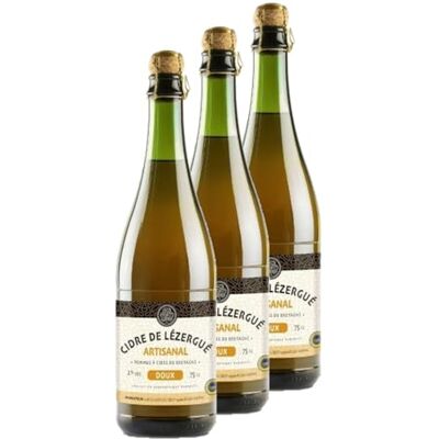 Les Celliers de l'Odet Lot 3x Cidre de Lézergué artisanal doux Bouteille 750ml - Publicité Les Celliers de l'Odet Lot 3x Cidre de Lézergué artisanal doux Bouteille 750ml - Publicité