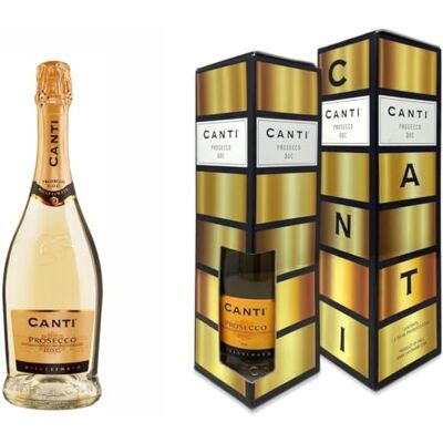 Canti Prosecco D.O.C. Extra Sec Millesimato, Coffret Cadeau Vin, Élaboré à Partir du Cépage Glera de Venise, Goût Fruité et Floral, 1x750 ml - Publicité Canti Prosecco D.O.C. Extra Sec Millesimato, Coffret Cadeau Vin, Élaboré à Partir du Cépage Glera de Venise, Goût Fruité et Floral, 1x750 ml - Publicité