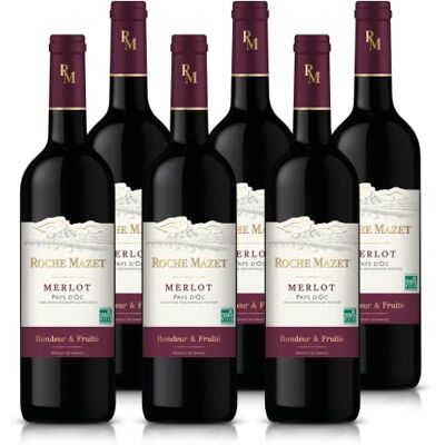 ROCHE MAZET – Merlot – Vin Rouge – IGP Pays d’Oc Terra Vitis Lot de 6 bouteilles x 75 cl - Publicité ROCHE MAZET – Merlot – Vin Rouge – IGP Pays d’Oc Terra Vitis Lot de 6 bouteilles x 75 cl - Publicité