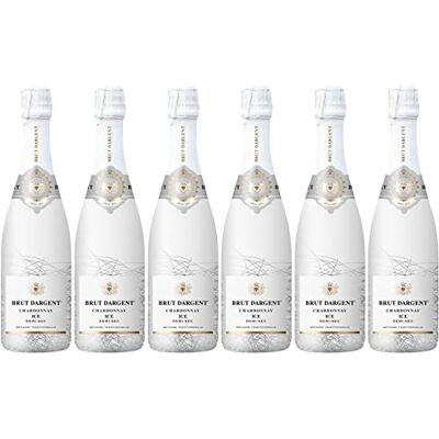 Brut Dargent Ice Chardonnay Vin effervescent Blanc de Blancs Chardonnay Demi-Sec Méthode traditionnelle (6 x 0,75 L) - Publicité Brut Dargent Ice Chardonnay Vin effervescent Blanc de Blancs Chardonnay Demi-Sec Méthode traditionnelle (6 x 0,75 L) - Publicité