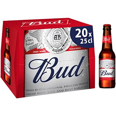 Bud Bière Pack 20 Bouteilles 25cl - Publicité Bud Bière Pack 20 Bouteilles 25cl - Publicité