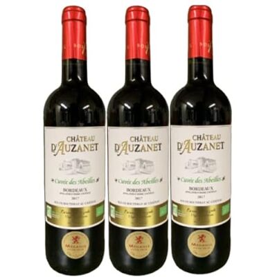 VINACCUS Bordeaux rouge BIO Château d'Auzanet 2017 AOC "cuvée des abeilles" 3 x75cl. Publicité VINACCUS Bordeaux rouge BIO Château d'Auzanet 2017 AOC "cuvée des abeilles" 3 x75cl. Publicité
