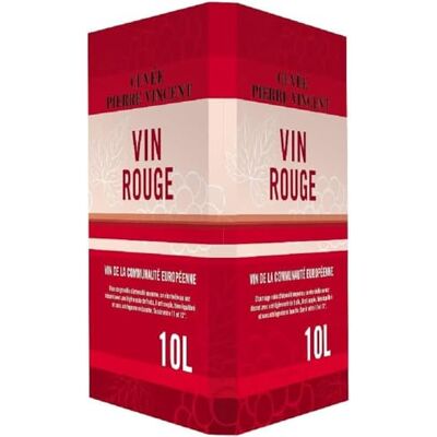 Vincent Vin rouge rond et fruité, Bag-in-Box 10L BIB (1 x 10L) - Publicité Vincent Vin rouge rond et fruité, Bag-in-Box 10L BIB (1 x 10L) - Publicité