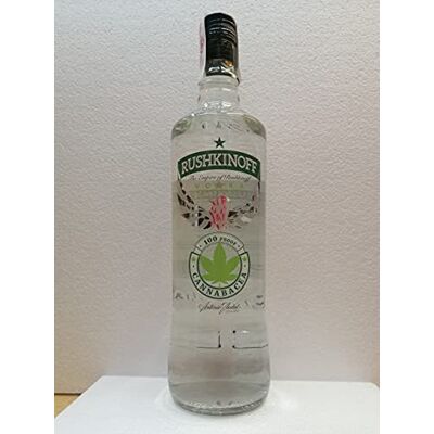 Rushkinoff Vodka Cannabacea 1 litre 50% d'alcool - Publicité Rushkinoff Vodka Cannabacea 1 litre 50% d'alcool - Publicité