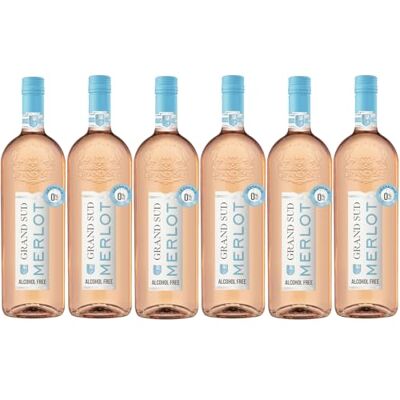 Grand Sud Merlot rosé sans alcool, frais et fruité (6 x 1 L) - Publicité Grand Sud Merlot rosé sans alcool, frais et fruité (6 x 1 L) - Publicité