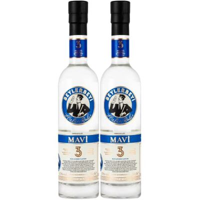 Beylerbeyi RAKI Mavi Raki 2 x 35cl Eau de Vie Turque Aromatisée à l'Anis 100% Raisins Frais Sans Sucres Ajoutés Triple Distillation Volume d'Alcool 45% - Publicité Beylerbeyi RAKI Mavi Raki 2 x 35cl Eau de Vie Turque Aromatisée à l'Anis 100% Raisins Frais Sans Sucres Ajoutés Triple Distillation Volume d'Alcool 45% - Publicité