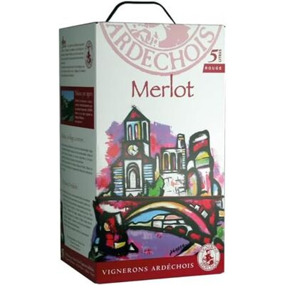 VIGNERONS ARDECHOIS UVICA BIB Cubi Bag-in-Box Merlot Rouge 5L Vignerons Ardechois - Publicité VIGNERONS ARDECHOIS UVICA BIB Cubi Bag-in-Box Merlot Rouge 5L Vignerons Ardechois - Publicité