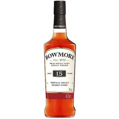 Bowmore 15 ans Islay Single Malt Scotch avec étui, Whisky Écossais 43% 70cl - Publicité Bowmore 15 ans Islay Single Malt Scotch avec étui, Whisky Écossais 43% 70cl - Publicité