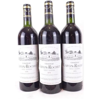 bourg lot de 3 bouteilles saint-estèphe château lafon-rochet grand cru classé rouge 1978 bordeaux - Publicité bourg lot de 3 bouteilles saint-estèphe château lafon-rochet grand cru classé rouge 1978 bordeaux - Publicité