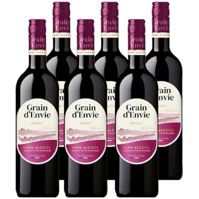 Grain d'Envie Fruités Merlot Rouge Sans Alcool Moins De 0.5% Vol Lot de 6 bouteilles x 75 cl - Publicité Grain d'Envie Fruités Merlot Rouge Sans Alcool Moins De 0.5% Vol Lot de 6 bouteilles x 75 cl - Publicité