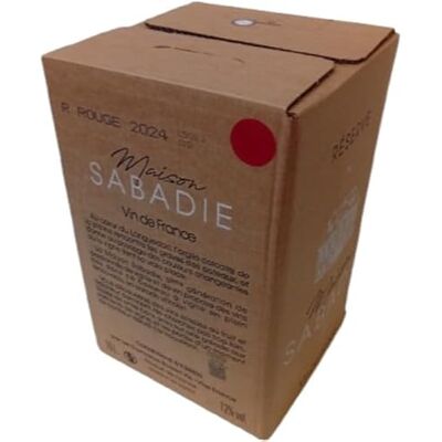 VINACCUS Maison Sabadie rouge vin de France "Réserve" Merlot & grenache BIB 10 litres. Publicité VINACCUS Maison Sabadie rouge vin de France "Réserve" Merlot & grenache BIB 10 litres. Publicité