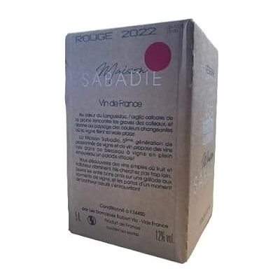 VINACCUS BIB pays des côtes Rouge " vin de France " 5 litres, avec robinet. Publicité VINACCUS BIB pays des côtes Rouge " vin de France " 5 litres, avec robinet. Publicité