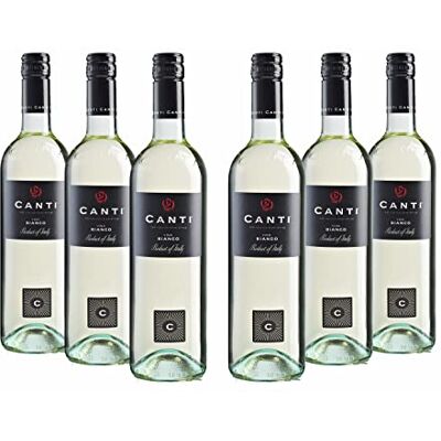 Canti Vin Blanc Italien Sec, Mélange de Cépage Sélectionnés, Goût Fruité et Notes Fraîches de Fruits Tropicaux, 6x750 ml - Publicité Canti Vin Blanc Italien Sec, Mélange de Cépage Sélectionnés, Goût Fruité et Notes Fraîches de Fruits Tropicaux, 6x750 ml - Publicité