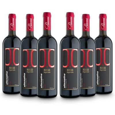 alternativa Rosso Analcolico 0.0% Confezione da 6 Bottiglie da 750ml Rosso Superiore Dry Dealcolato Italiano Senza Alcol Perfetto per Celebrazioni, Regali Alcool Free - Publicité alternativa Rosso Analcolico 0.0% Confezione da 6 Bottiglie da 750ml Rosso Superiore Dry Dealcolato Italiano Senza Alcol Perfetto per Celebrazioni, Regali Alcool Free - Publicité