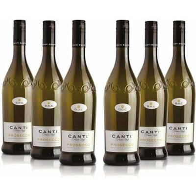 Canti Prosecco D.O.C. Frizzante Stelvin Vin Petillant Italien 6 Bouteilles x 75 cl - Publicité Canti Prosecco D.O.C. Frizzante Stelvin Vin Petillant Italien 6 Bouteilles x 75 cl - Publicité