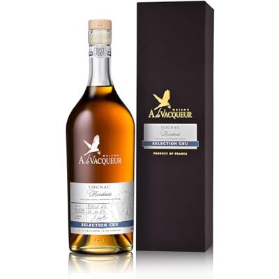 Maison A. de Vacqueur Cognac XO Sélection Cru Borderies, 46,7% Vol, 70cl, Hors d'âge, Coffret Cadeau Luxe - Publicité Maison A. de Vacqueur Cognac XO Sélection Cru Borderies, 46,7% Vol, 70cl, Hors d'âge, Coffret Cadeau Luxe - Publicité