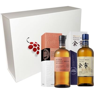 VINADDICT Coffret Cadeau Whiskys japonais : Nikka Coffey Grain 70cl & Yoïchi Single Malt 70cl. Publicité VINADDICT Coffret Cadeau Whiskys japonais : Nikka Coffey Grain 70cl & Yoïchi Single Malt 70cl. Publicité