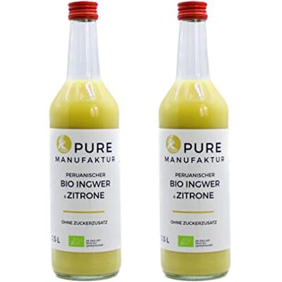 Pure un concentré de base de haute qualité issu de gingembre péruvien bio contrôlé- sans additifs, sans sucres (2x500ml) - Publicité Pure un concentré de base de haute qualité issu de gingembre péruvien bio contrôlé- sans additifs, sans sucres (2x500ml) - Publicité
